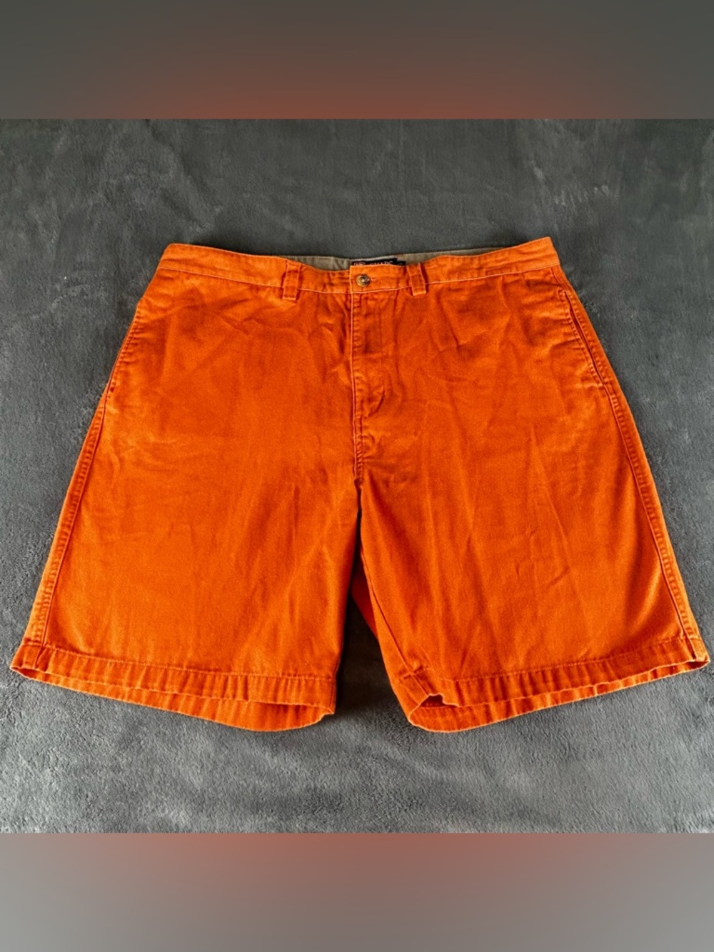Chaps Chino Shorts Mens 42 Orange Flat Front 8.5” Inseam Preppy Pockets
